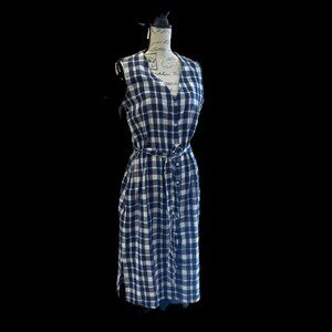 BRIDGE & BURN Sleeveless plaid linen blend dress Size M